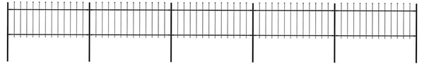 Vrtna ograda s vrhom koplja Čelik 838 x 80 cm Crna - Crna 1 838 cm 80 cm
