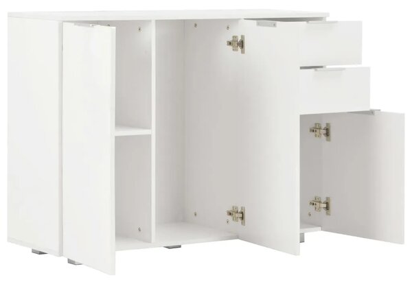 Komoda visoki sjaj bijela 107x35x80 5 cm - Bijela 1 Bijela