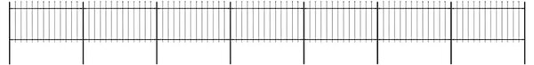 Vrtna ograda s vrhom koplja Čelik 1172 x 100 cm Crna - Crna 1 1172 cm 100 cm
