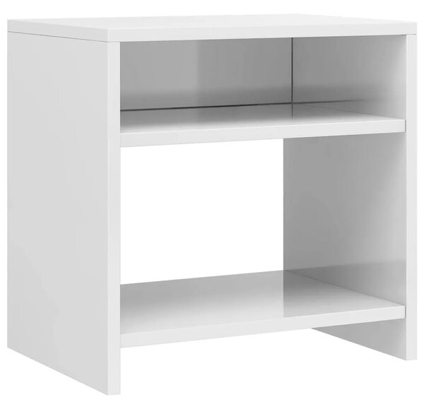 Noćni ormarić 2 kom sjajni bijeli 40x30x40 cm konstruirano drvo - Visoko sjajno bijela 2 Visoko sjajno bijela 2