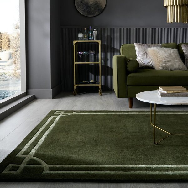 Tamno zeleni ručno rađen vunen tepih 160x230 cm Gatsby – Flair Rugs