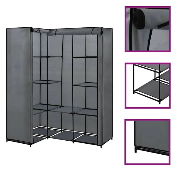 Kutni ormar sivi 130 x 87 x 169 cm - Siva 1 1 Siva
