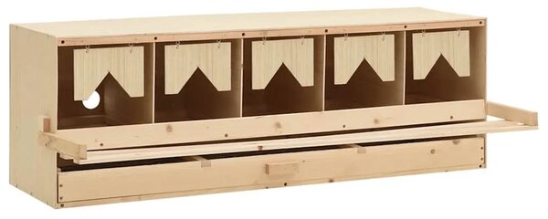 Gnijezdo za nesilice s 5 odjeljaka 117x33x38cm masivna borovina - 117 x 33 x 38 cm 117 x 33 x 38 cm