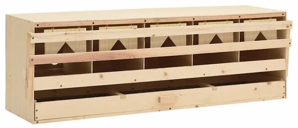 Gnijezdo za nesilice s 5 odjeljaka 117x33x38cm masivna borovina - 117 x 33 x 38 cm 117 x 33 x 38 cm