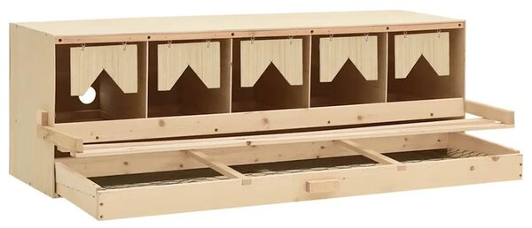 Gnijezdo za nesilice s 5 odjeljaka 117x33x38cm masivna borovina - 117 x 33 x 38 cm 117 x 33 x 38 cm