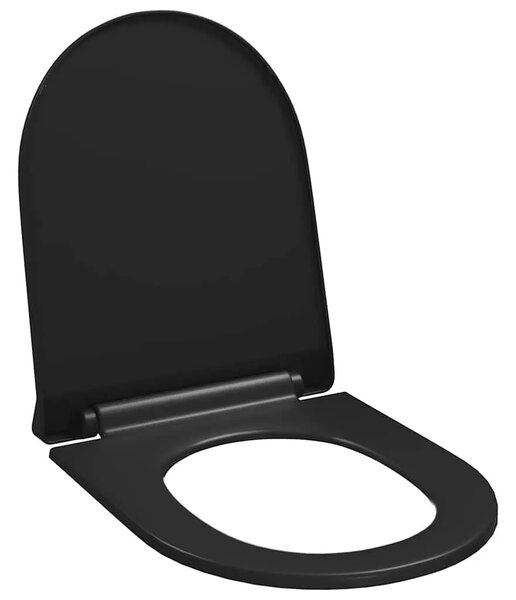 Daska za wc - Toaletna daska s mekim zatvaranjem i brzim otpuštanjem crna - Crna 46 x 36.5 cm(110 - 170 mm) 1 Crna