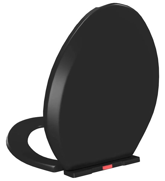 Daska za wc - Toaletna daska s mekim zatvaranjem i brzim otpuštanjem crna - Crna 47 x 35 cm 1 Crna