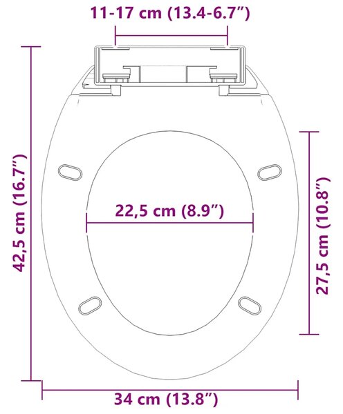 Daska za wc - Toaletna daska s mekim zatvaranjem i brzim otpuštanjem crna - Crna 42.5 x 34 cm 1 Crna