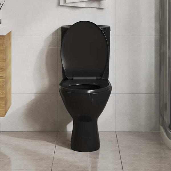 Daska za wc - Toaletna daska s mekim zatvaranjem i brzim otpuštanjem crna - Crna 42.5 x 34 cm 1 Crna