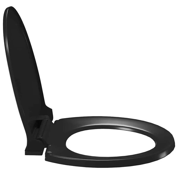 Daska za wc - Toaletna daska s mekim zatvaranjem i brzim otpuštanjem crna - Crna 42.5 x 34 cm 1 Crna