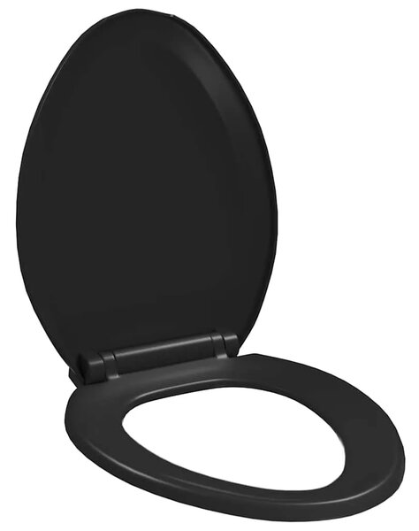 Daska za wc - Toaletna daska s mekim zatvaranjem i brzim otpuštanjem crna - Crna 47 x 35 cm 1 Crna