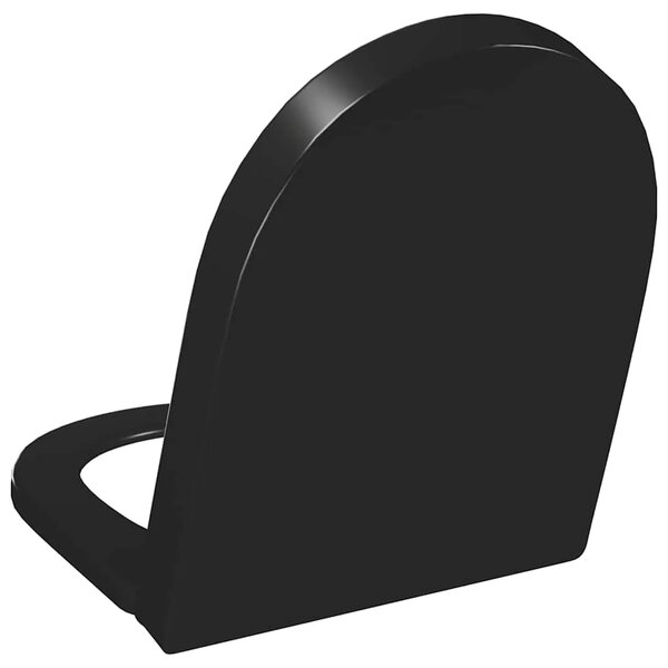 Daska za wc - Toaletna daska s mekim zatvaranjem i brzim otpuštanjem crna - Crna 46 x 36.5 cm(140 - 200 mm) 1 Crna