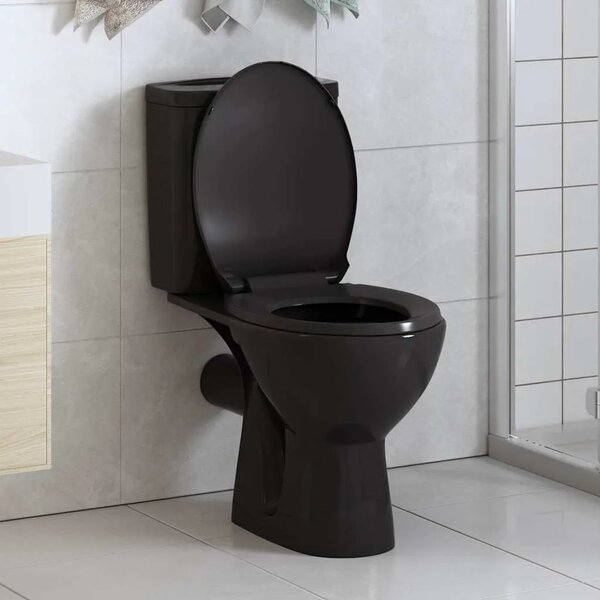Daska za wc - Toaletna daska s mekim zatvaranjem i brzim otpuštanjem crna - Crna 42.5 x 34 cm 1 Crna