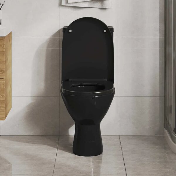Daska za wc - Toaletna daska s mekim zatvaranjem i brzim otpuštanjem crna - Crna 46 x 36.5 cm(140 - 200 mm) 1 Crna