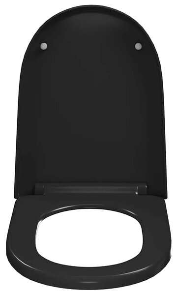 Daska za wc - Toaletna daska s mekim zatvaranjem i brzim otpuštanjem crna - Crna 46 x 36.5 cm(140 - 200 mm) 1 Crna
