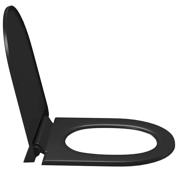 Daska za wc - Toaletna daska s mekim zatvaranjem i brzim otpuštanjem crna - Crna 46 x 36.5 cm(110 - 170 mm) 1 Crna