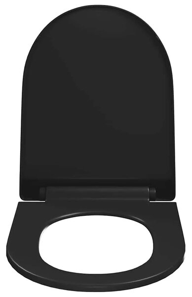 Daska za wc - Toaletna daska s mekim zatvaranjem i brzim otpuštanjem crna - Crna 46 x 36.5 cm(110 - 170 mm) 1 Crna