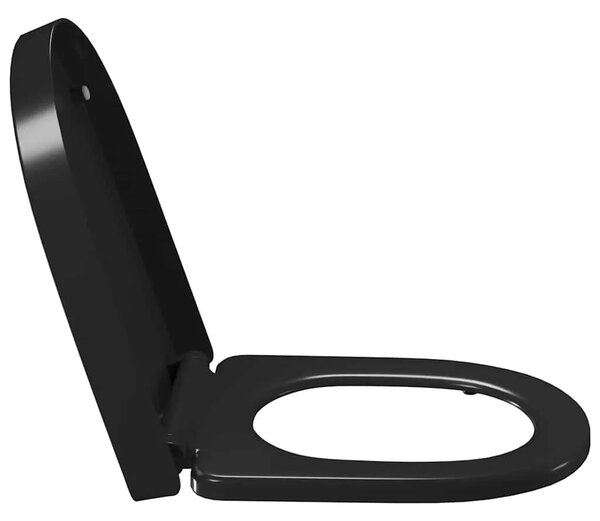 Daska za wc - Toaletna daska s mekim zatvaranjem i brzim otpuštanjem crna - Crna 46 x 36.5 cm(140 - 200 mm) 1 Crna
