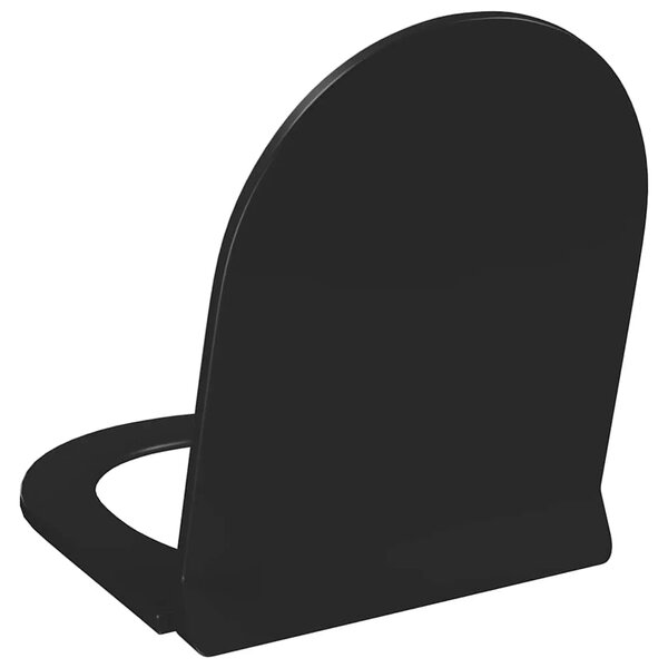 Daska za wc - Toaletna daska s mekim zatvaranjem i brzim otpuštanjem crna - Crna 46 x 36.5 cm(110 - 170 mm) 1 Crna