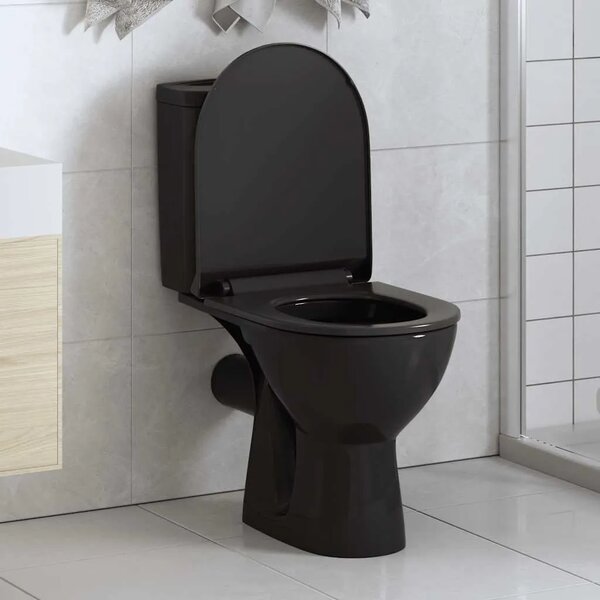 Daska za wc - Toaletna daska s mekim zatvaranjem i brzim otpuštanjem crna - Crna 46 x 36.5 cm(110 - 170 mm) 1 Crna