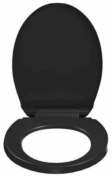 Daska za wc - Toaletna daska s mekim zatvaranjem i brzim otpuštanjem crna - Crna 42.5 x 34 cm 1 Crna