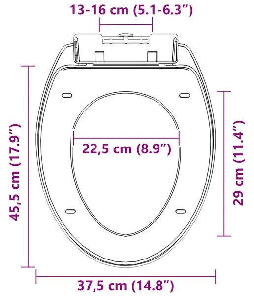 Daska za wc - Toaletna daska s mekim zatvaranjem i brzim otpuštanjem bijela - Bijela 45.5 x 37.5 cm 1 Bijela