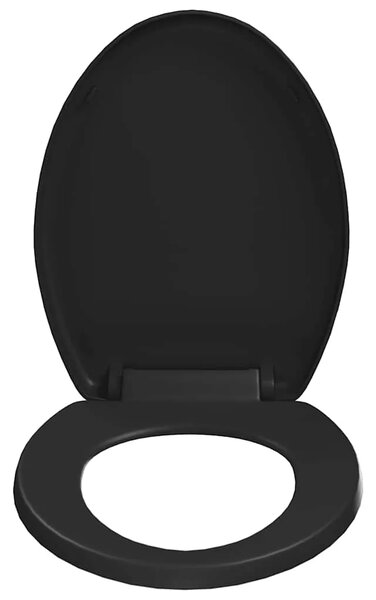 Daska za wc - Toaletna daska s mekim zatvaranjem i brzim otpuštanjem crna - Crna 45.5 x 37.5 cm 1 Crna