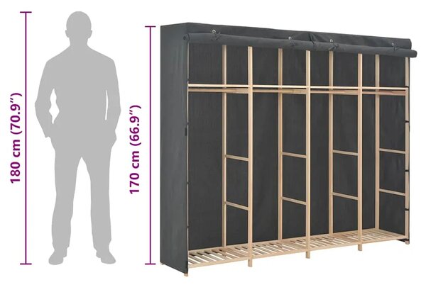 Ormar od tkanine sivi 200 x 40 x 170 cm - Siva 1 1 Siva