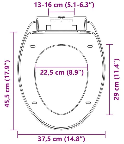 Daska za wc - Toaletna daska s mekim zatvaranjem i brzim otpuštanjem crna - Crna 45.5 x 37.5 cm 1 Crna