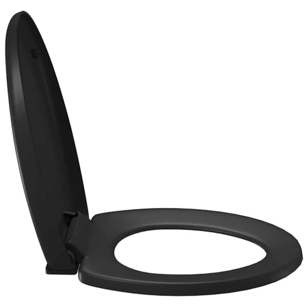 Daska za wc - Toaletna daska s mekim zatvaranjem i brzim otpuštanjem crna - Crna 45.5 x 37.5 cm 1 Crna