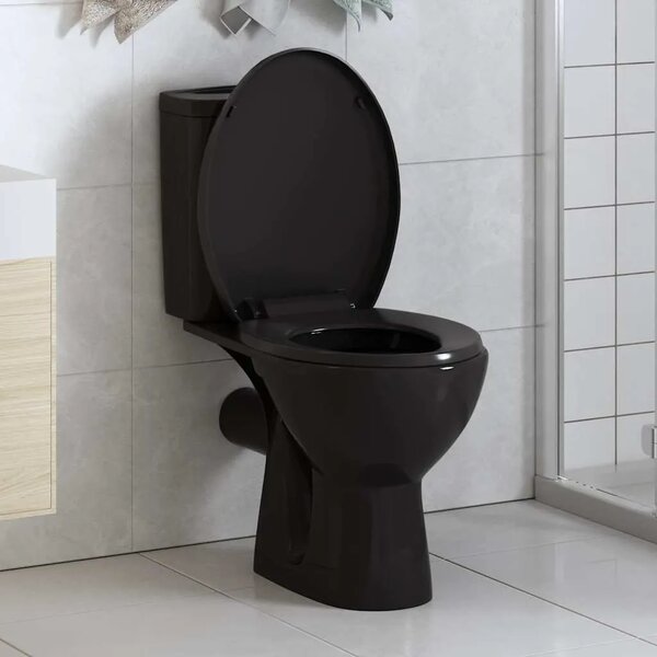 Daska za wc - Toaletna daska s mekim zatvaranjem i brzim otpuštanjem crna - Crna 45.5 x 37.5 cm 1 Crna