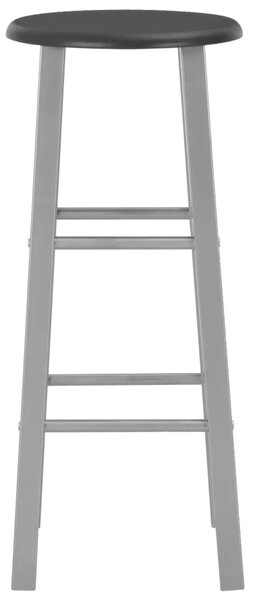 Barski stolci 2 kom srebrni MDF - Crna i srebrna 2 Crna i srebrna