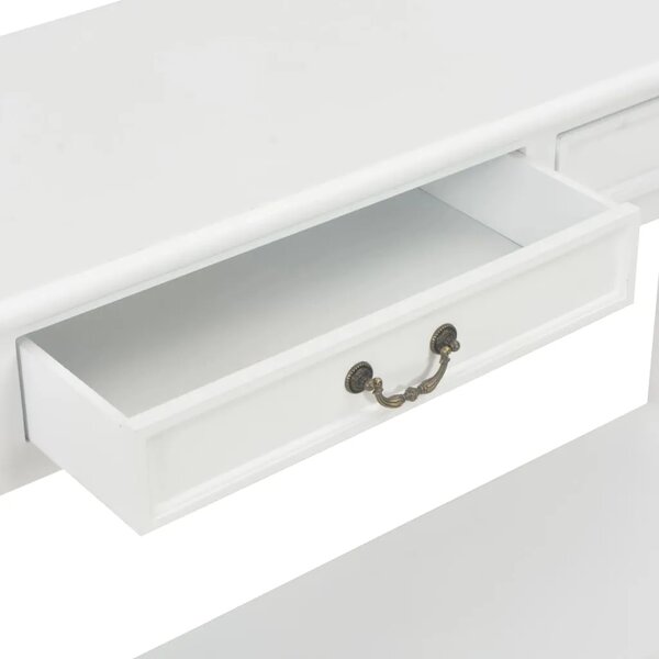 Konzolni stol bijeli 110 x 35 x 80 cm drveni - Bijela 1 Bijela