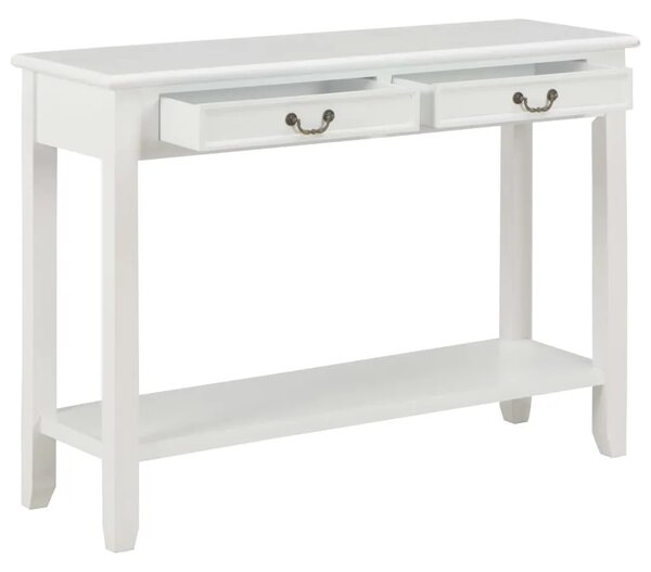 Konzolni stol bijeli 110 x 35 x 80 cm drveni - Bijela 1 Bijela