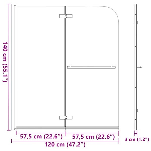 Sklopiva vrata za tuš kabinu s 2 ploče ESG 120 x 140 cm - Srebrno 120 x 140 cm 120 x 140 cm Srebrna