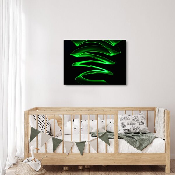 Staklena slika - neonski valovi (70x50 cm)