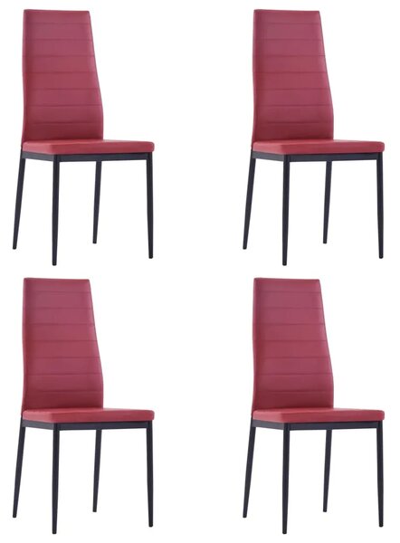 Petodijelni blagovaonski set crvena boja vina - boja crnog vina 4 boja crnog vina 4