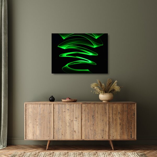 Staklena slika - neonski valovi (70x50 cm)