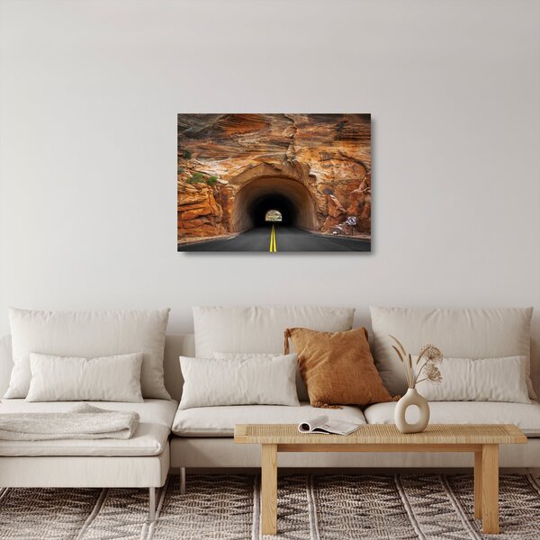Staklena slika - tunel u stijeni (70x50 cm)