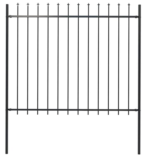 Vrtna ograda Woerden s vrhom koplja čelik 170x150 cm crna - Crna 1 170 cm 150 cm
