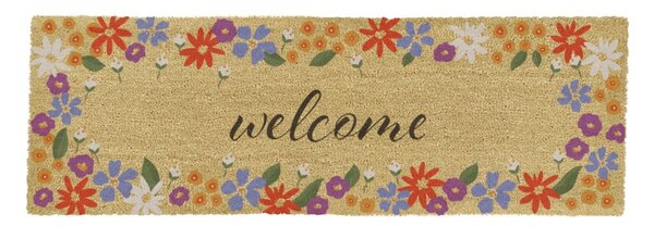 Otirač od kokosovih vlakana 40x120 cm Welcome Floral – Artsy Doormats