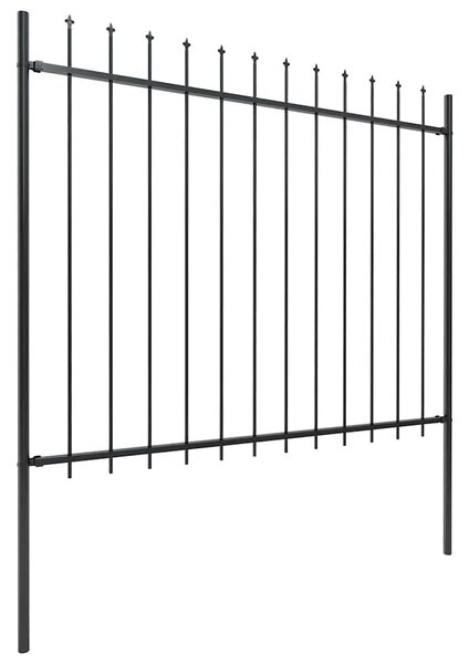 Vrtna ograda Woerden s vrhom koplja čelik 170x150 cm crna - Crna 1 170 cm 150 cm
