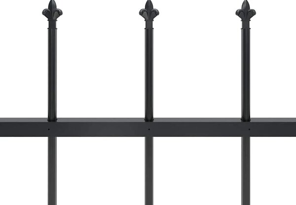 Vrtna ograda Woerden s vrhom koplja čelik 170x150 cm crna - Crna 1 170 cm 150 cm