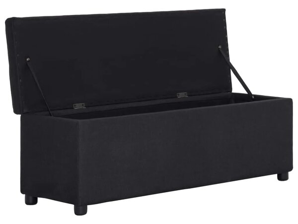 Klupa s pretincem za pohranu 116 cm crna poliesterska - Crna Crna