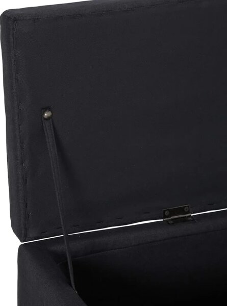 Klupa s pretincem za pohranu 116 cm crna poliesterska - Crna Crna