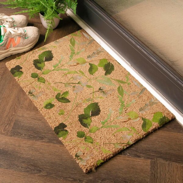 Otirač od kokosovih vlakana 40x60 cm Watercolour Leaves – Artsy Doormats