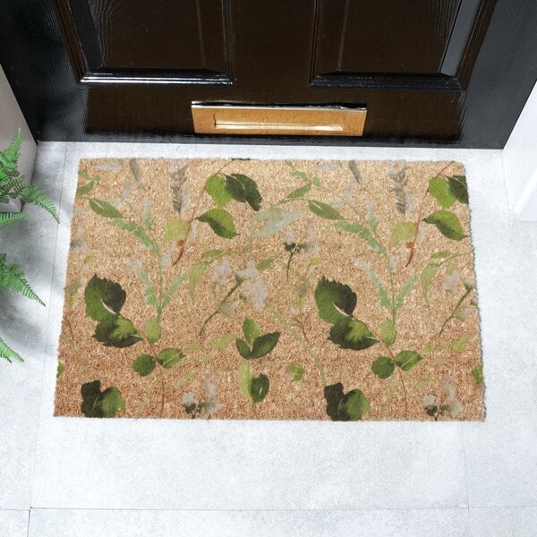 Otirač od kokosovih vlakana 40x60 cm Watercolour Leaves – Artsy Doormats