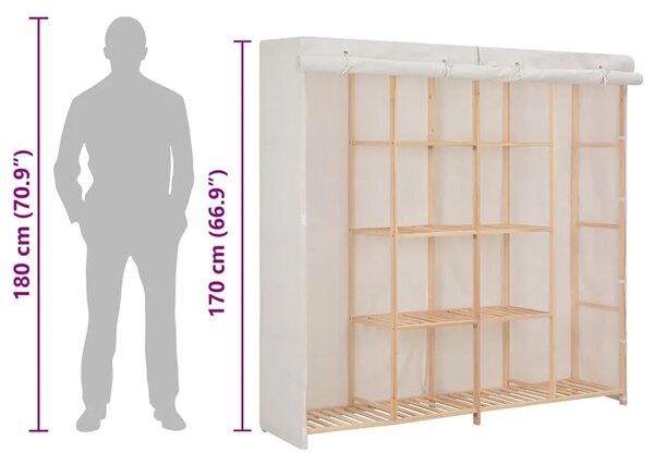 Ormar od tkanine bijeli 173 x 40 x 170 cm - Bijela 1 1 Bijela