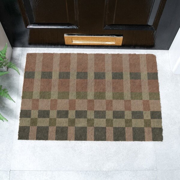 Otirač od kokosovih vlakana 40x60 cm Pink and Blue Check – Artsy Doormats