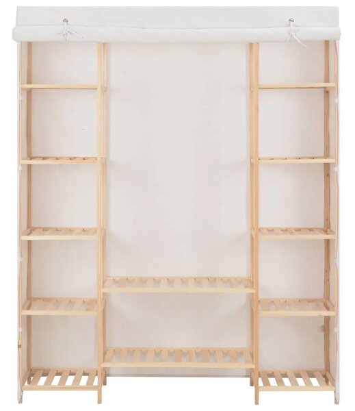 Ormar od tkanine bijeli 135 x 40 x 170 cm - Bijela 1 1 Bijela